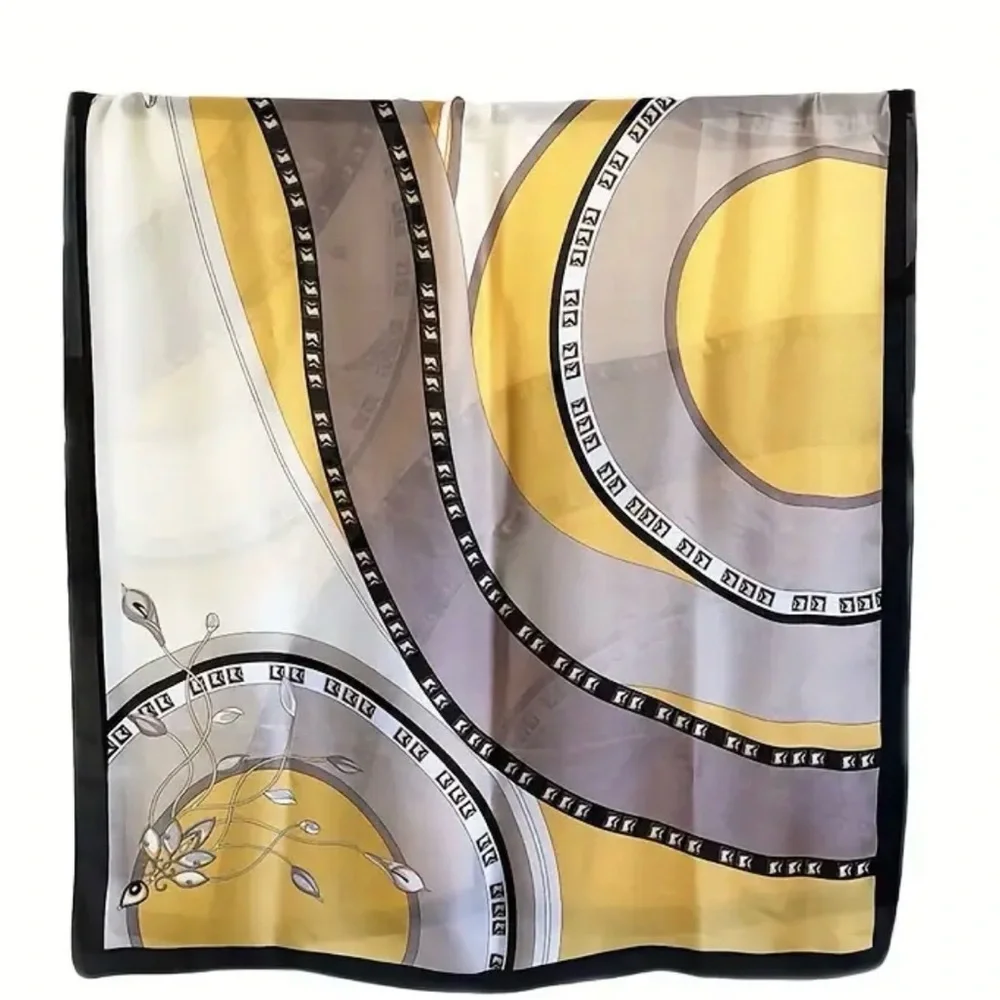 Chic Yellow and Gray Designer Scarf New